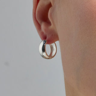 Pendientes de 16mm de diámetro acabados en rodio - Apruk-gris