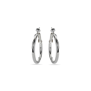 Pendientes de 30mm de diámetro acabados en rodio - Kelxo-gris