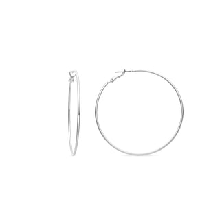 Pendientes de 60mm de diámetro acabados en rodio - Kelxo-gris