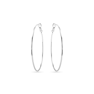 Pendientes de 60mm de diámetro acabados en rodio - Kelxo-gris