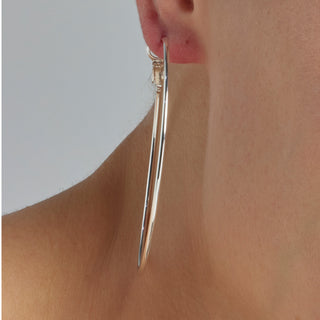 Pendientes de 60mm de diámetro acabados en rodio - Kelxo-gris