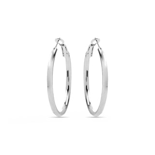 Pendientes de 40mm de diámetro acabados en rodio - Sadro-gris