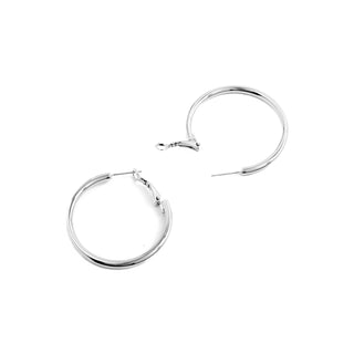 Pendientes de 40mm de diámetro acabados en rodio - Sadro-gris