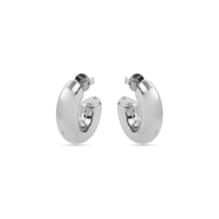 Pendientes de 30mm de diámetro acabado en rodio- Meibe-gris
