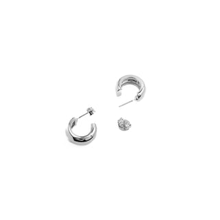 Pendientes de 18,5mm de diámetro acabado en rodio- Dalra-gris