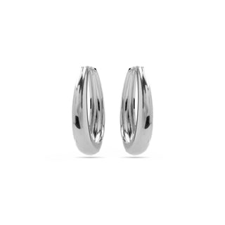 Pendientes de 31mm de diámetro acabado en rodio - Aima-gris