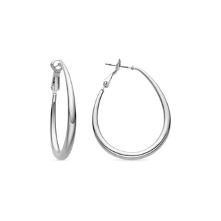 Pendientes de 38mm de diámetro acabado en rodio- Babo-gris