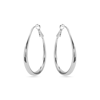 Pendientes de 38mm de diámetro acabado en rodio- Babo-gris