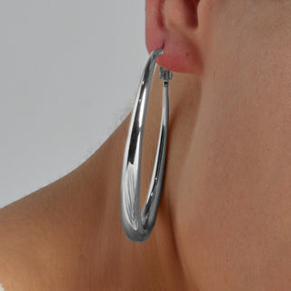 Pendientes de 47mm de diámetro acabado en rodio- Axeir-gris