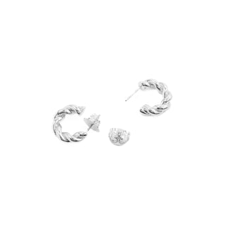 Pendientes de 17mm de diámetro acabado plata - Izo-gris