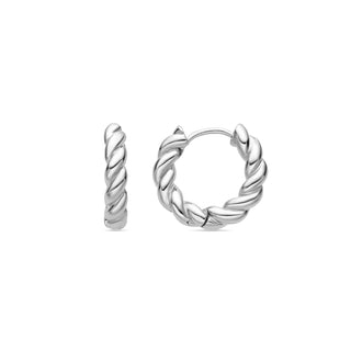 Pendientes de 18,5mm de diámetro acabado plata - Tansit-gris