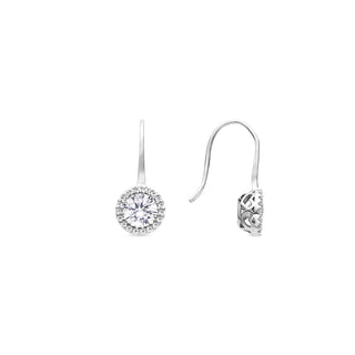 Pendientes con Circonita Brillante acabado plata - Tisab-gris