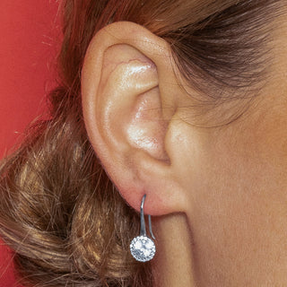 Pendientes con Circonita Brillante acabado plata - Tisab-gris