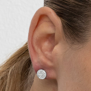 Pendientes con Circonita Brillante acabado plata - Gudpe-gris