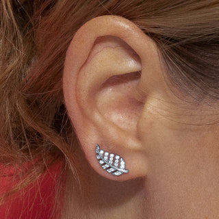 Pendientes con Circonita Brillante acabado plata - Tatsy-gris