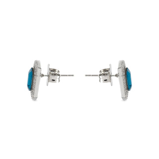 Pendientes con Circonita Topacio Azul acabado plata - Surin-azul