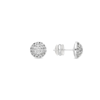 Pendientes acabado plata y Circonita Brillante - Yabi-blanco