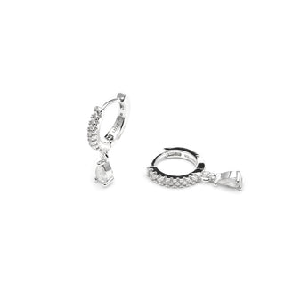 Pendientes acabado plata y Circonita Brillante - Laade-blanco