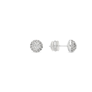 Pendientes acabado plata y Circonita Brillante - Ramir-blanco