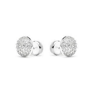 Pendientes acabado plata y Circonita Brillante - Ramir-blanco