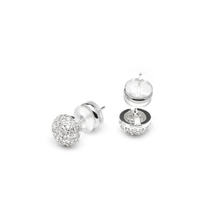 Pendientes acabado plata y Circonita Brillante - Ramir-blanco