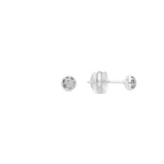 Pendientes acabado plata y Circonita Brillante - Chikra-blanco