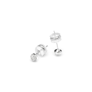 Pendientes acabado plata y Circonita Brillante - Chikra-blanco