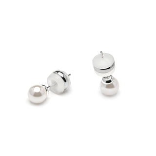Pendientes aleación metal acabado plata - Foris-negro