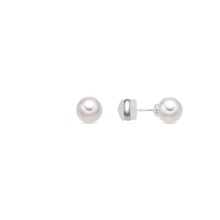 Pendientes con Perla Blanca acabado plata - Wasai-blanco