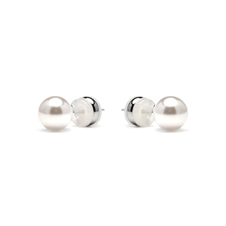 Pendientes con Perla Blanca acabado plata - Wasai-blanco