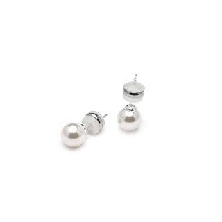Pendientes con Perla Blanca acabado plata - Wasai-blanco