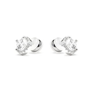 Pendientes con Circonita Brillante acabado plata - Shog-blanco