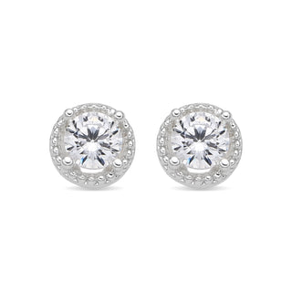 Pendientes con Circonita Brillante acabado plata - Shog-blanco
