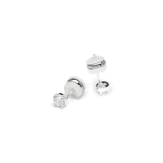 Pendientes con Circonita Brillante acabado plata - Shog-blanco