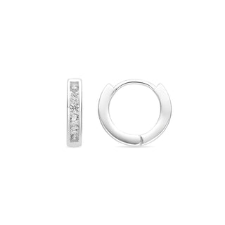 Pendientes con Circonita Brillante acabado plata - Docri-blanco