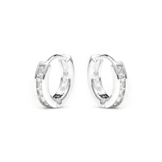 Pendientes con Circonita Brillante acabado plata - Docri-blanco