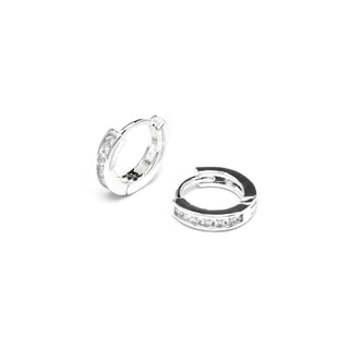 Pendientes con Circonita Brillante acabado plata - Docri-blanco