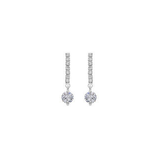 Pendientes con Circonita Brillante acabado plata - Yasu-blanco