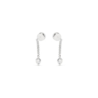 Pendientes con Circonita Brillante acabado plata - Yasu-blanco