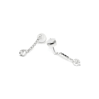 Pendientes con Circonita Brillante acabado plata - Yasu-blanco