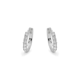 Pendientes con Circonita Brillante acabado plata - Ulgel-blanco