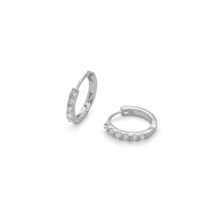 Pendientes con Circonita Brillante acabado plata - Ulgel-blanco