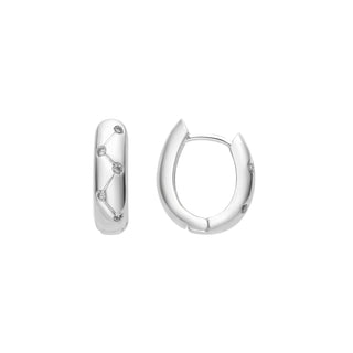 Pendientes con Circonita Brillante acabado plata - Donwa-blanco