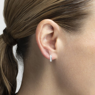 Pendientes con Circonita Brillante acabado plata - Donwa-blanco