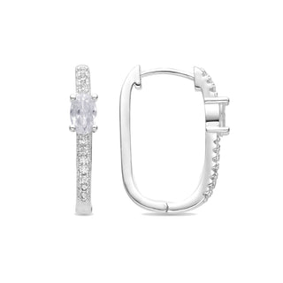 Pendientes con Circonita Brillante acabado plata - Risgau-blanco