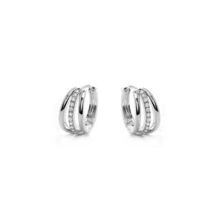 Pendientes de Circonita Brillante acabado en Rodio - Loslia-Plateado