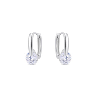 Pendientes de Circonita Brillante acabado en rodio - Loranli-Plateado