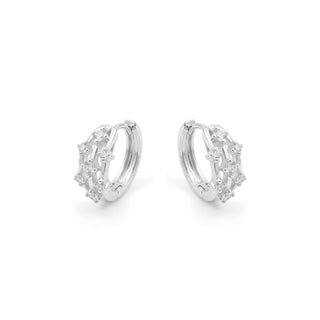 Pendientes de Circonita Brillante acabado en rodio - Issal-Plateado