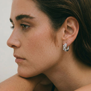Pendientes de Circonita Brillante acabado en rodio - Issal-Plateado