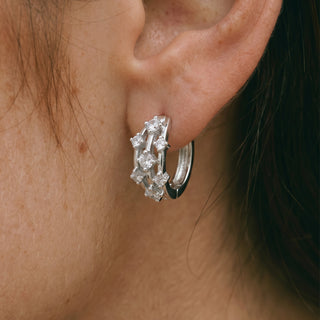 Pendientes de Circonita Brillante acabado en rodio - Issal-Plateado